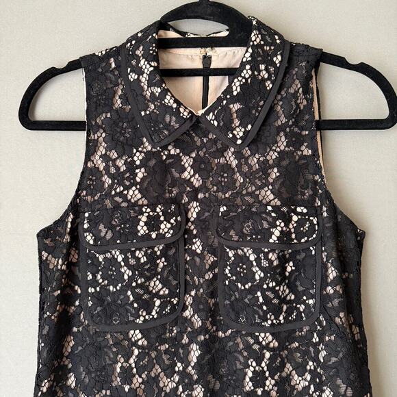 J.Crew sz 00 black‎ Lace peter pan collar mini Dress - Picture 8 of 8